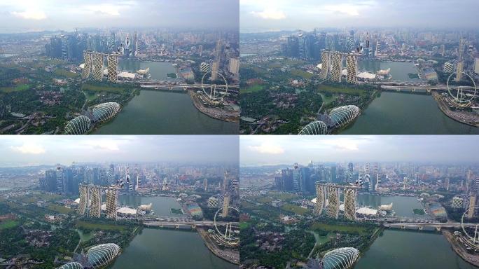 新加坡城市天际线新加坡航拍新加坡旅游新加