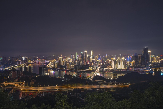 重庆渝中夜景延时