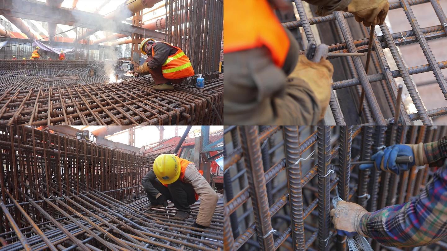 建筑施工电焊施工建筑工人建筑队伍辛苦劳作