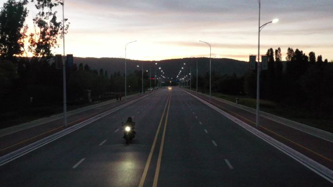 机车航拍 风景  海边机车 公路  机车