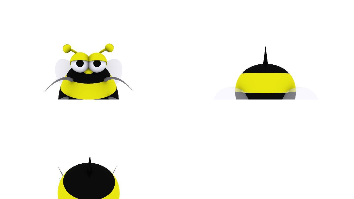 动画3D蜜蜂四处飞翔