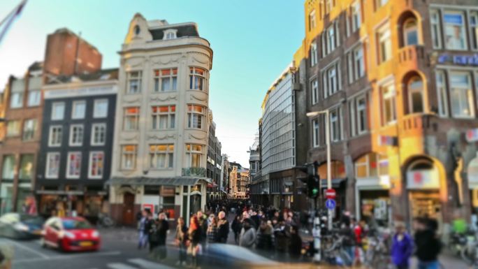 阿姆斯特丹城市步行交通时间推移