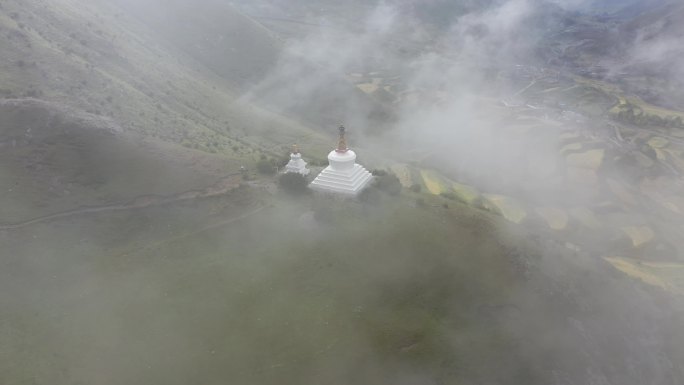 西藏扎叶巴寺风光航拍