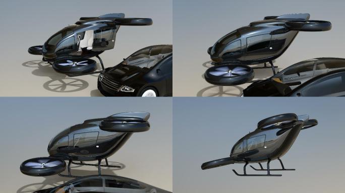 从自动驾驶汽车上起飞的无人机