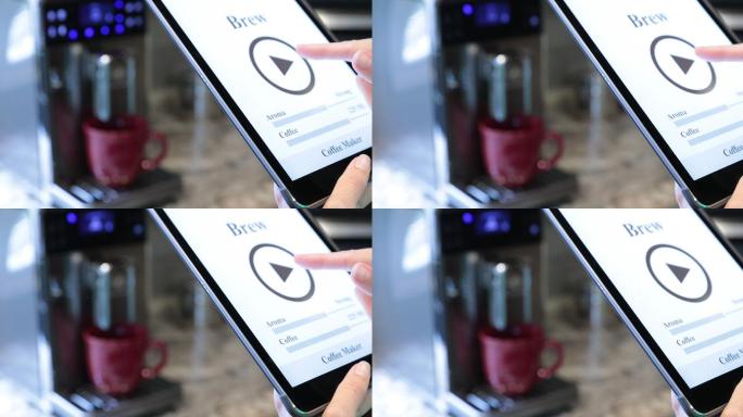 智能家居内的咖啡机由数字平板电脑控制