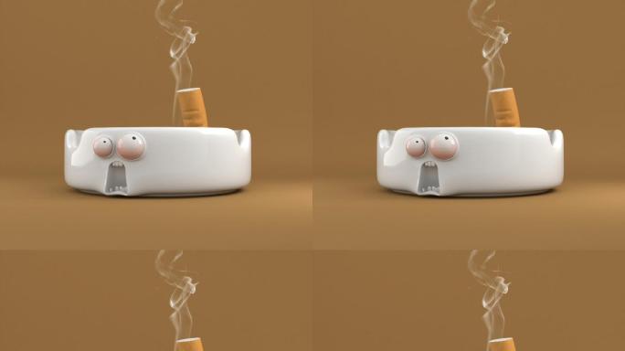 禁止吸烟卡通烟灰缸