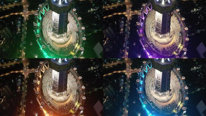 超近距离航拍  塔倾城：广州塔夜景最绚丽