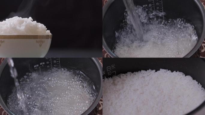 米饭焖米饭升格电饭锅视频素材LOG