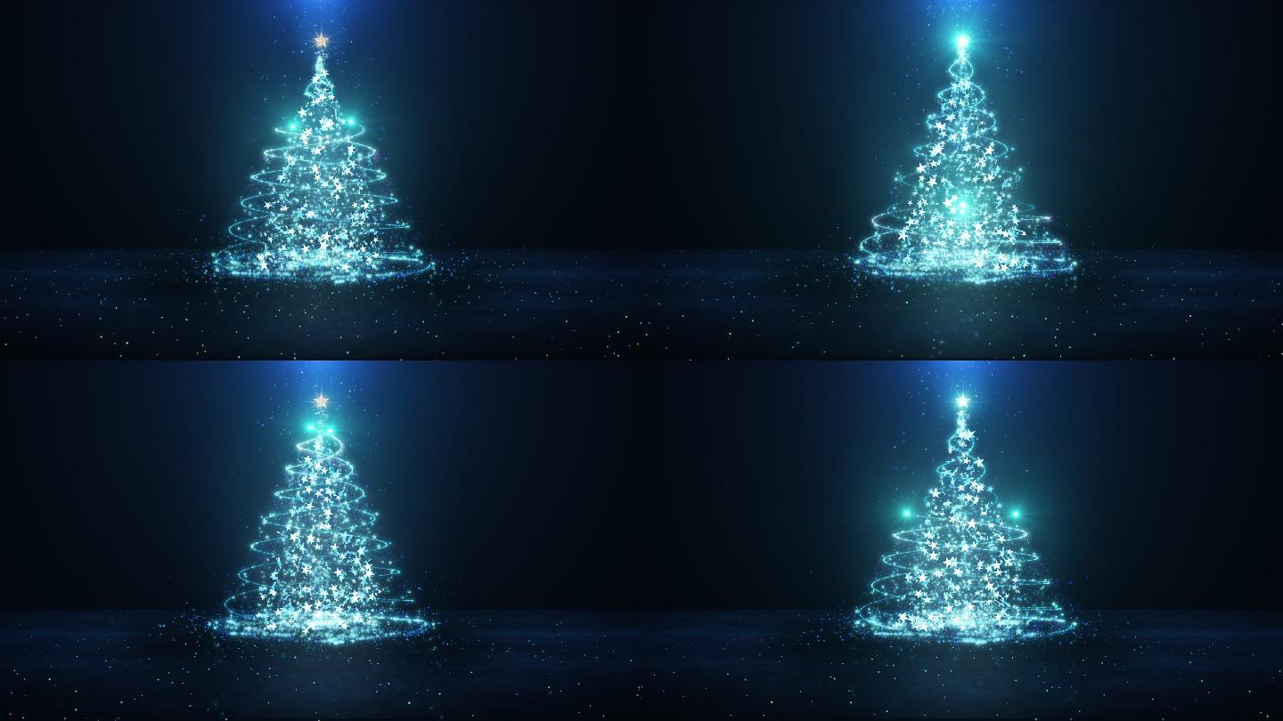圣诞树-蓝色