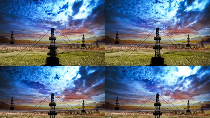 草原 石油 大屏幕