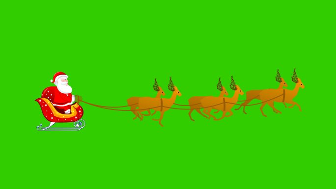 圣诞老人雪橇驯鹿动画