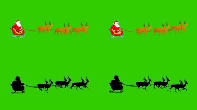 圣诞老人雪橇驯鹿动画