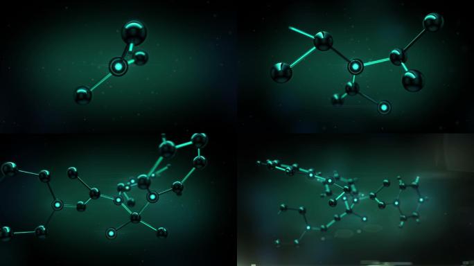 分子结构特效动画dnahud全息视频素材