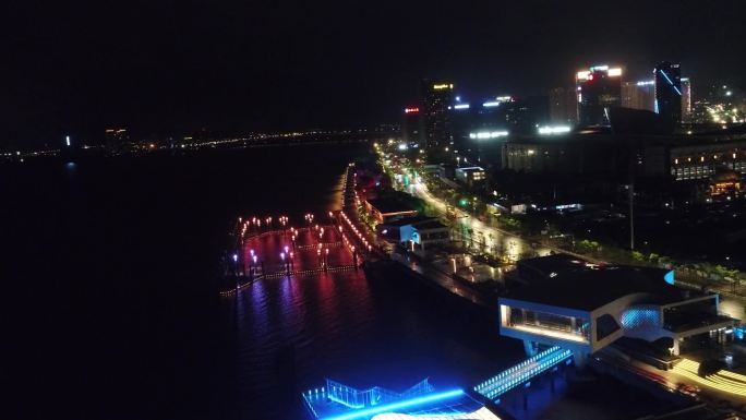 温州光影码头夜景航拍