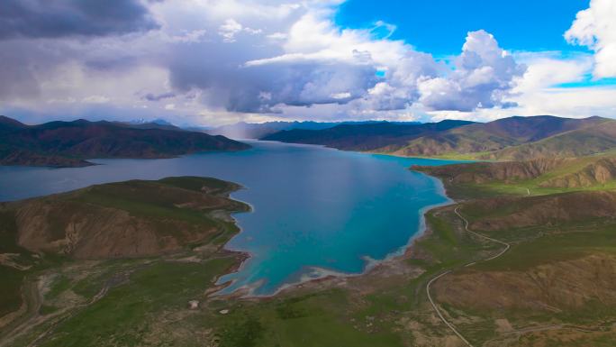 4k西藏羊湖航拍