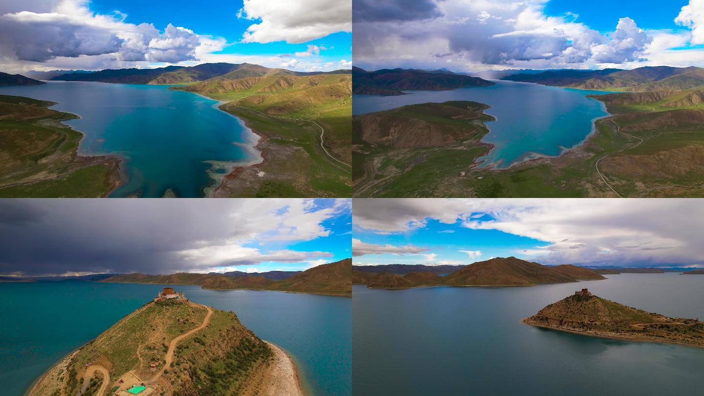 4k西藏羊湖航拍