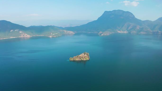 泸沽湖里格半岛航拍