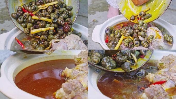 非常有食欲的猪骨螺蛳汤，螺蛳粉汤
