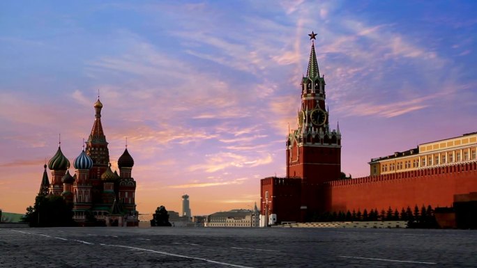 莫斯科红场。俄罗斯俄国莫斯科延时