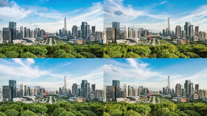 深圳延时拍摄办公公园摩天大楼地平线