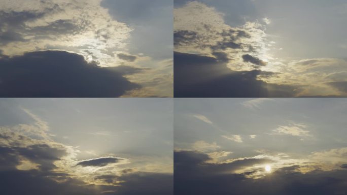 11322 黄昏的太阳黄昏云层延时摄影
