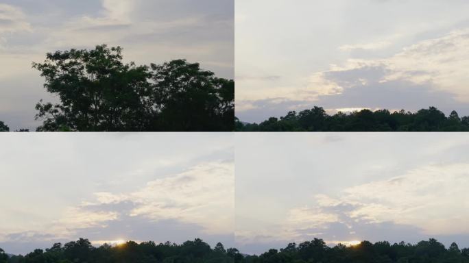 11323 黄昏的太阳黄昏云层延时摄影