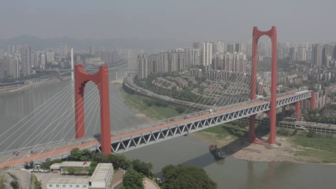 重庆跨江大桥航拍