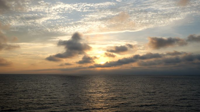 【4K】大海-夕阳-晚霞-日落-海平面