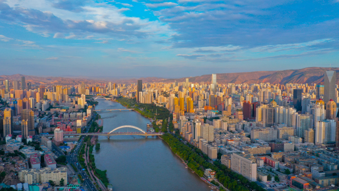 4K兰州黄河-白塔山-市中心元通大桥