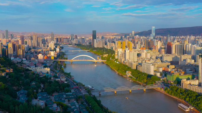 4K兰州黄河-白塔山-市中心元通大桥