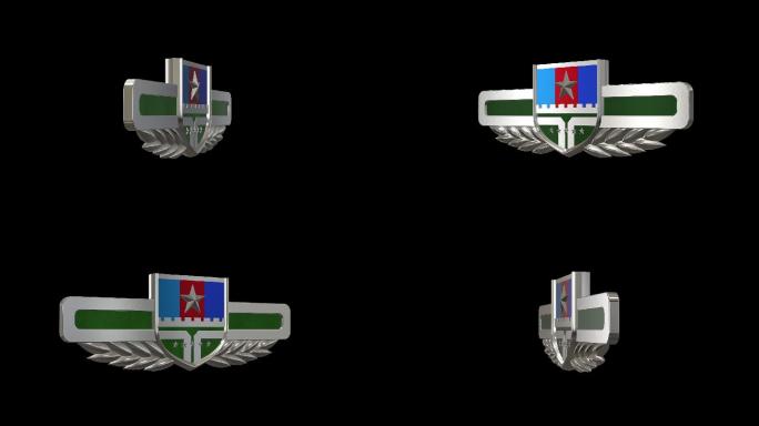 联勤保障部队3D胸标循环转动角标动画