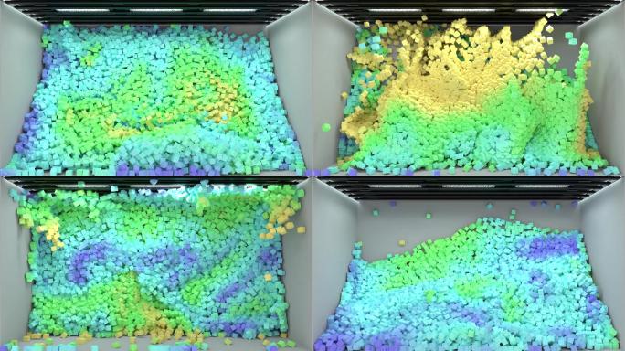 4k裸眼3d方块海浪一分钟循环