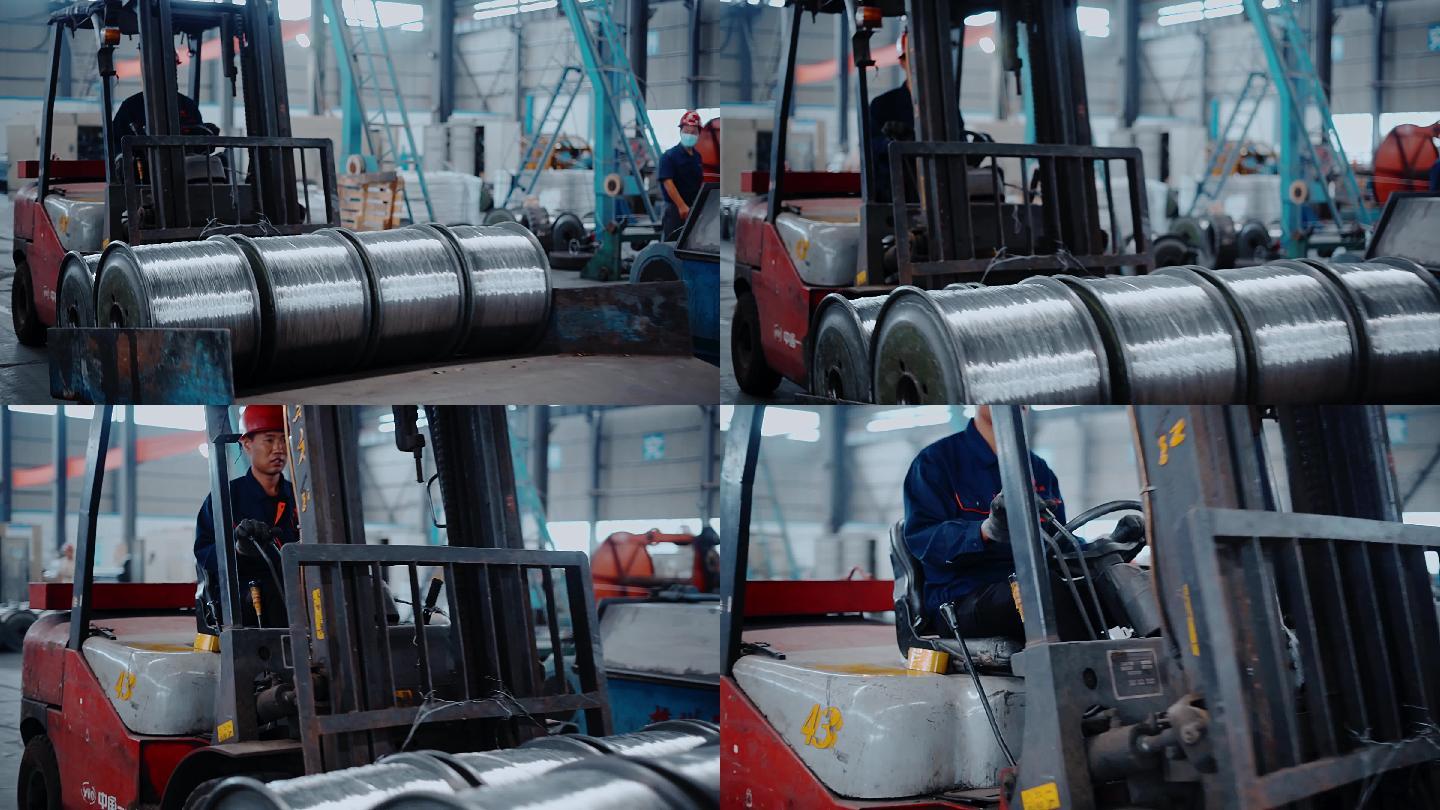 叉车车间生产工人铝金属冶炼工业生产重工业