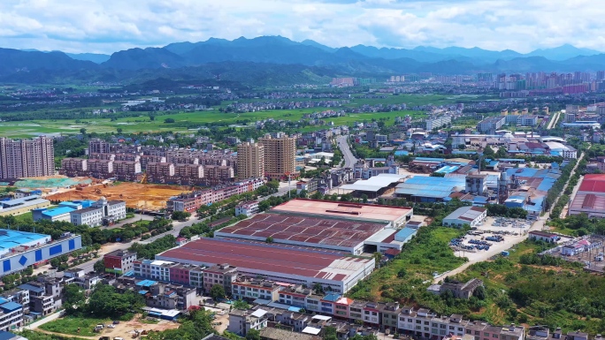 多角度航拍江西遂川工业园区