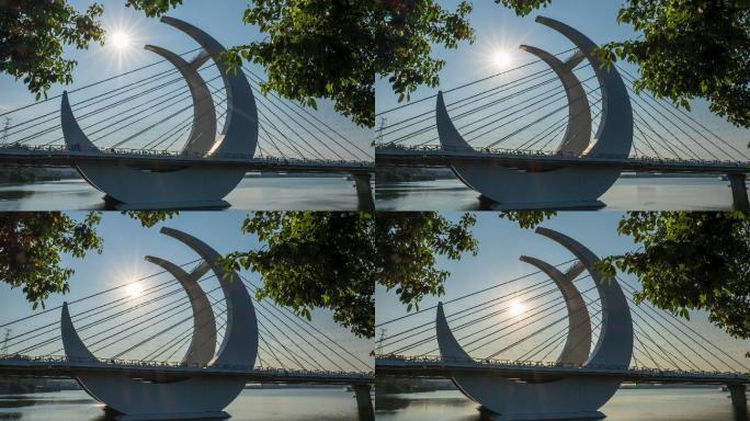 玉环漩门湾大桥 月亮桥日落延时摄影4k