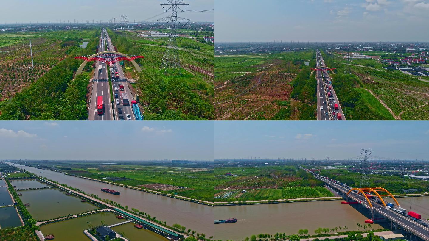 上海临港新城自贸区主干道地标交通远景船运