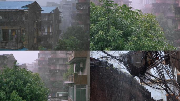 小区大雨