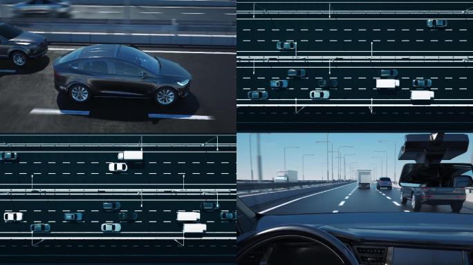 三维自动驾驶汽车公路行驶C4D工程