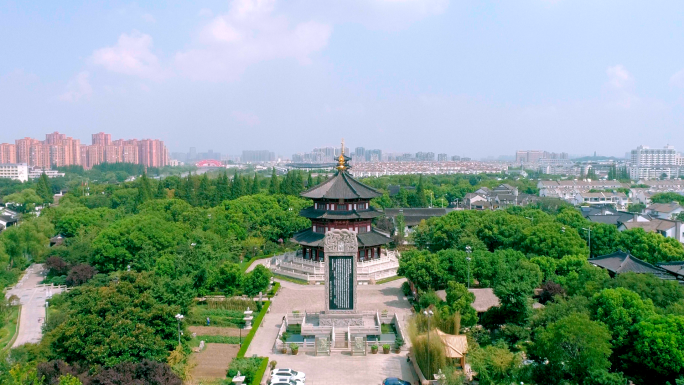 苏州寒山寺枫桥航拍