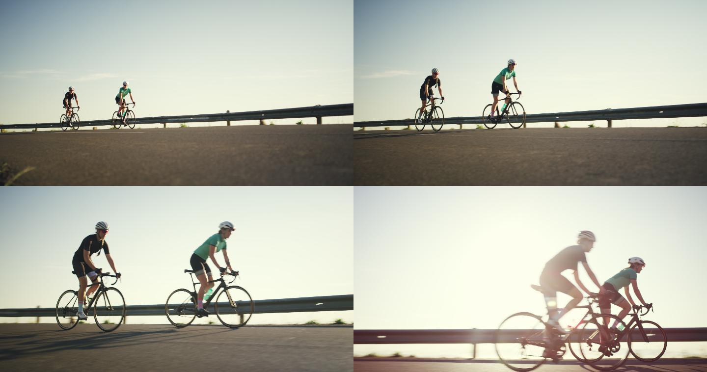骑自行车健身防护性运动装自行车白天