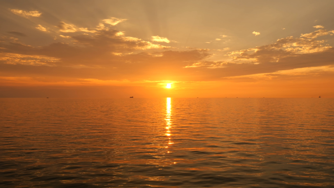 【4K】大海-夕阳-晚霞-日落-海平面