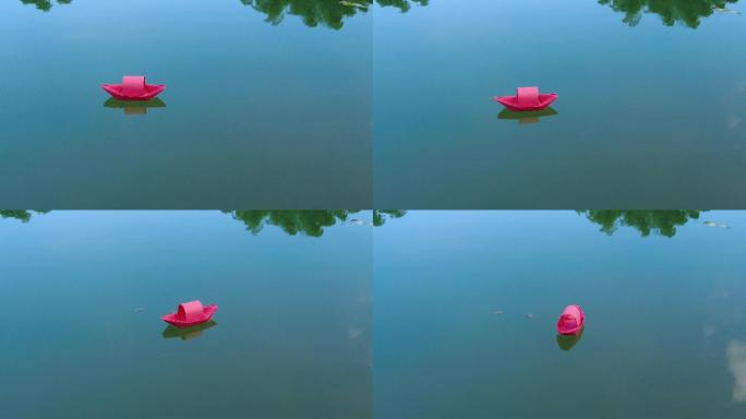 漂浮 漂泊 水面 小纸船