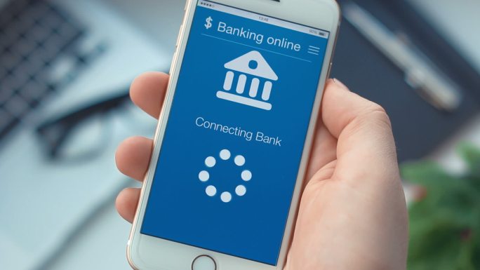 过智能手机上的银行应用程序连接到银行账户