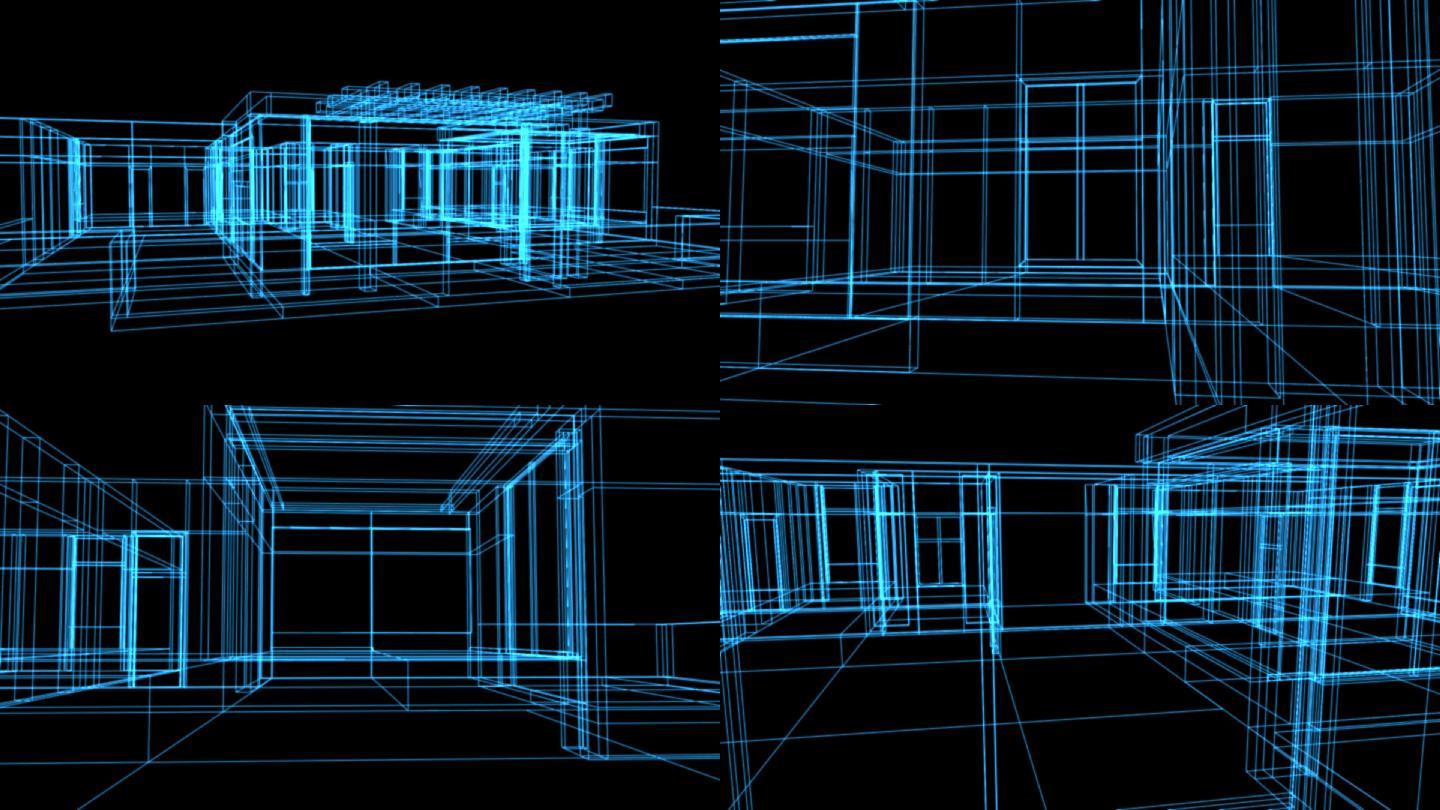 线框房屋作为动画蓝图