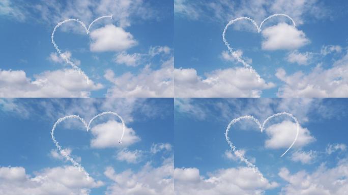 飞机在天空中画出心形