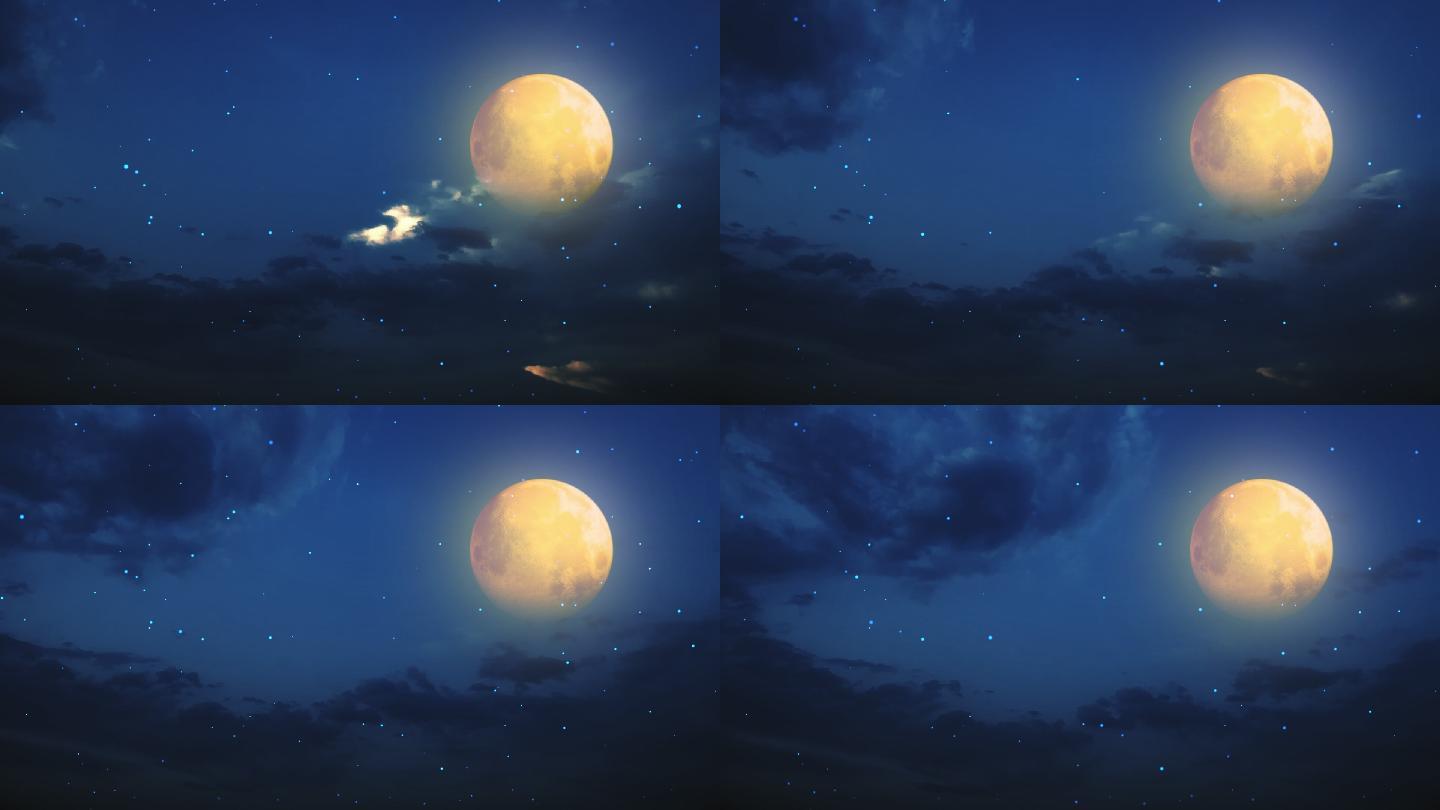 【HD天空】彩云追月中秋团圆奇幻夜景满月