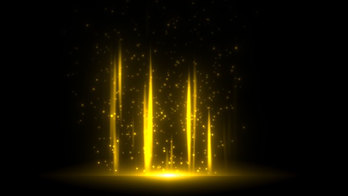 金色粒子光柱上升