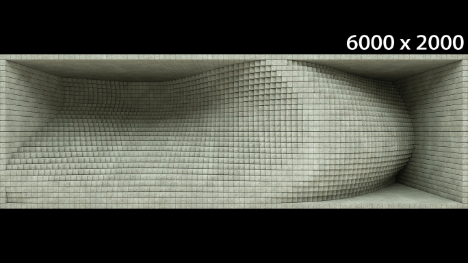 【裸眼3D】灰泥墙体方块矩阵波浪空间艺术