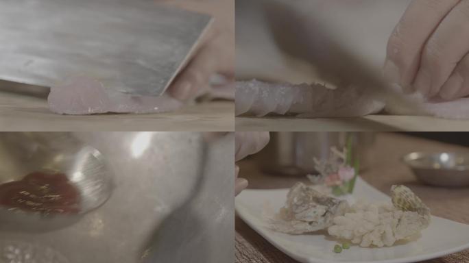 松鼠桂鱼的烹饪过程拍摄