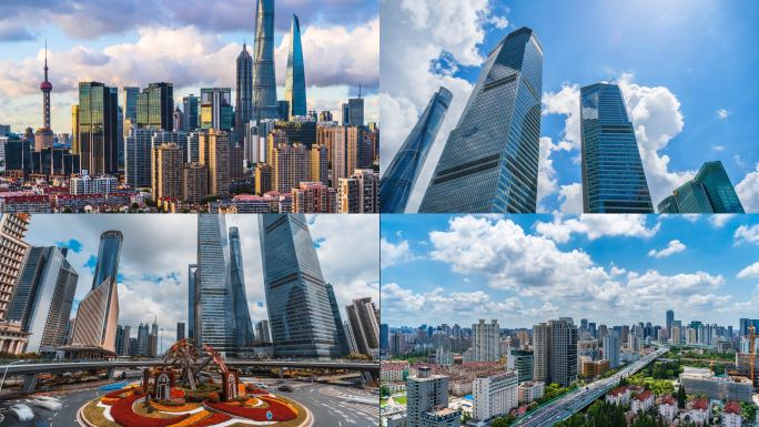 一线城市高楼延时合集上海城市延时
